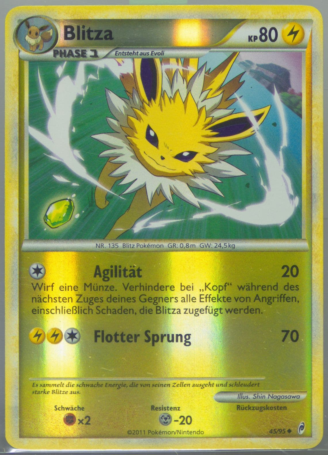 Blitza-Reverse Foil German (45) 2011 Pokemon Call of Legends