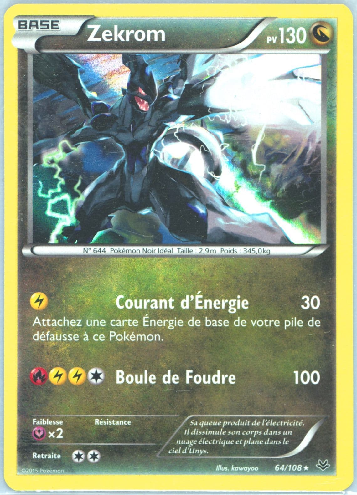 Zekrom-Holo French (64) 2015 Pokemon XY Roaring Skies