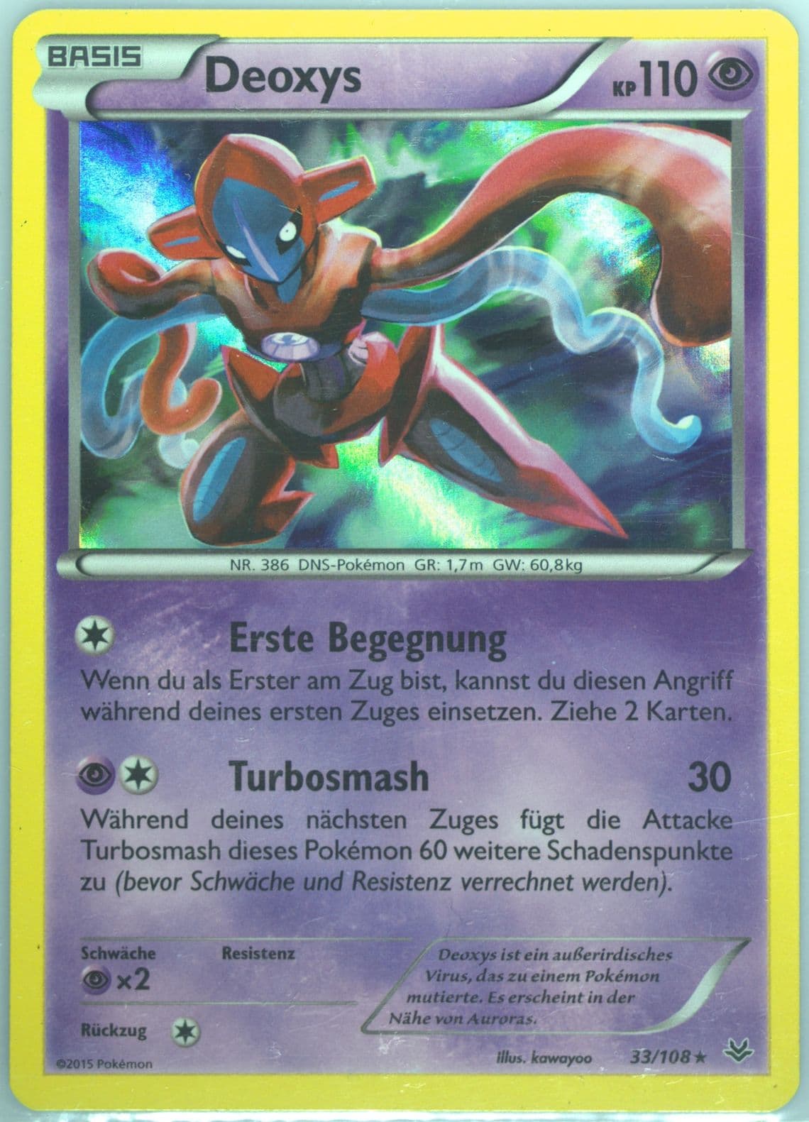 Deoxys-Holo German (33) 2015 Pokemon XY Roaring Skies