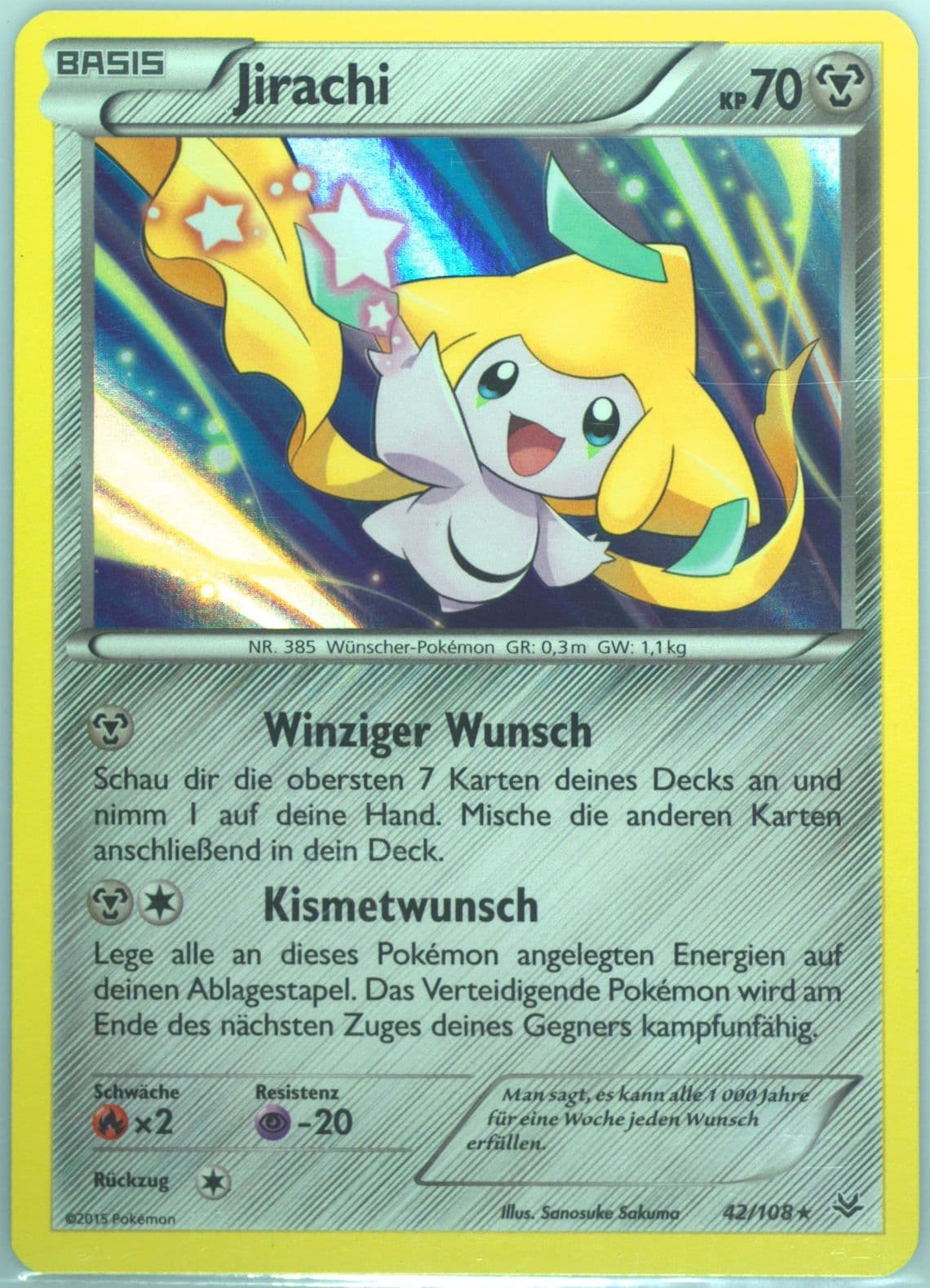 Jirachi-Holo German (42) 2015 Pokemon XY Roaring Skies