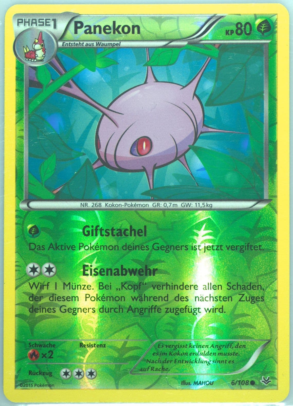 Panekon-Reverse Foil German (6) 2015 Pokemon XY Roaring Skies