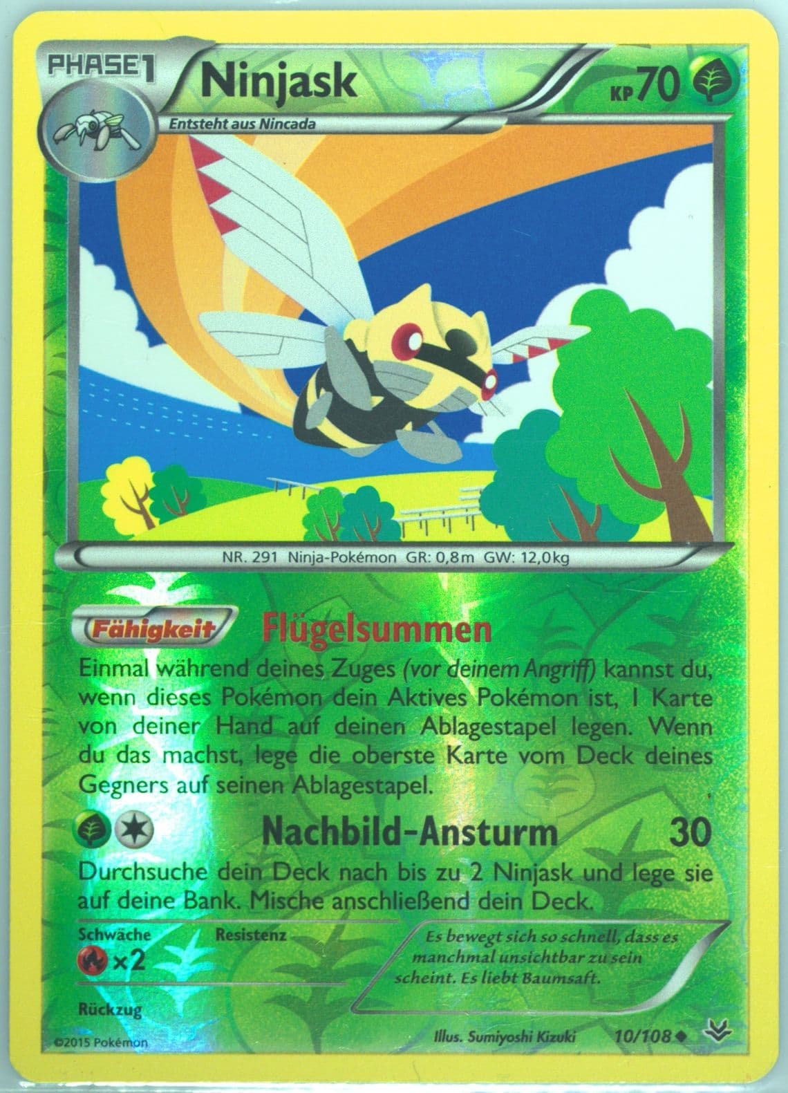 Ninjask-Reverse Foil German (10) 2015 Pokemon XY Roaring Skies