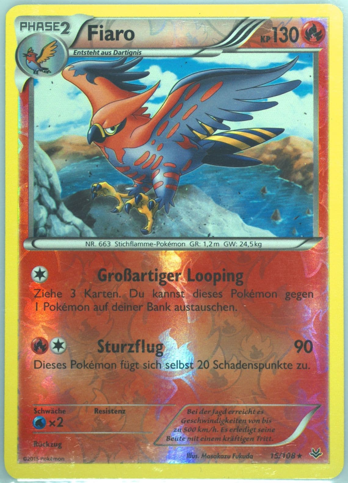 Fiaro-Reverse Foil German (15) 2015 Pokemon XY Roaring Skies