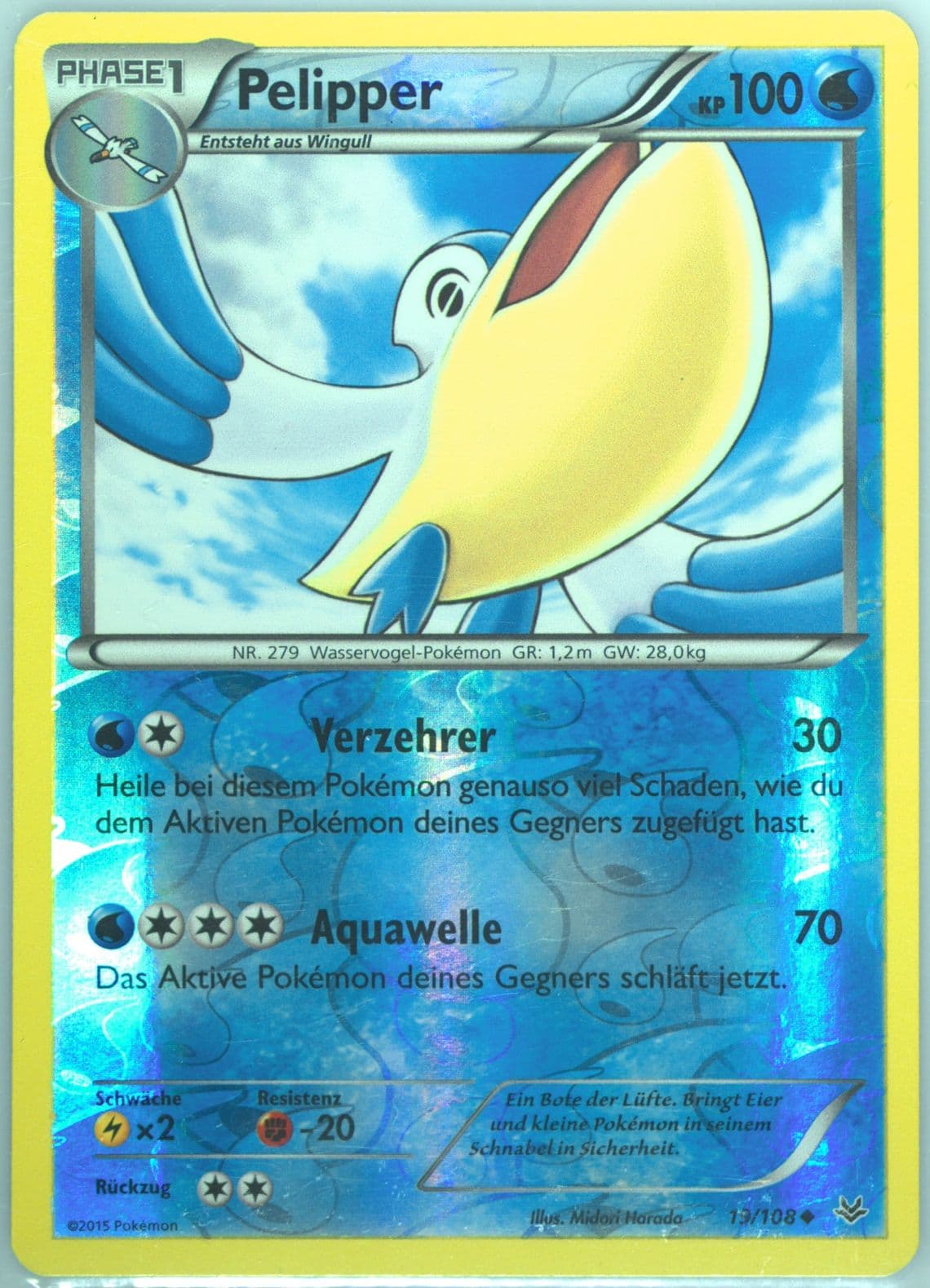 Pelipper-Reverse Foil German (19) 2015 Pokemon XY Roaring Skies