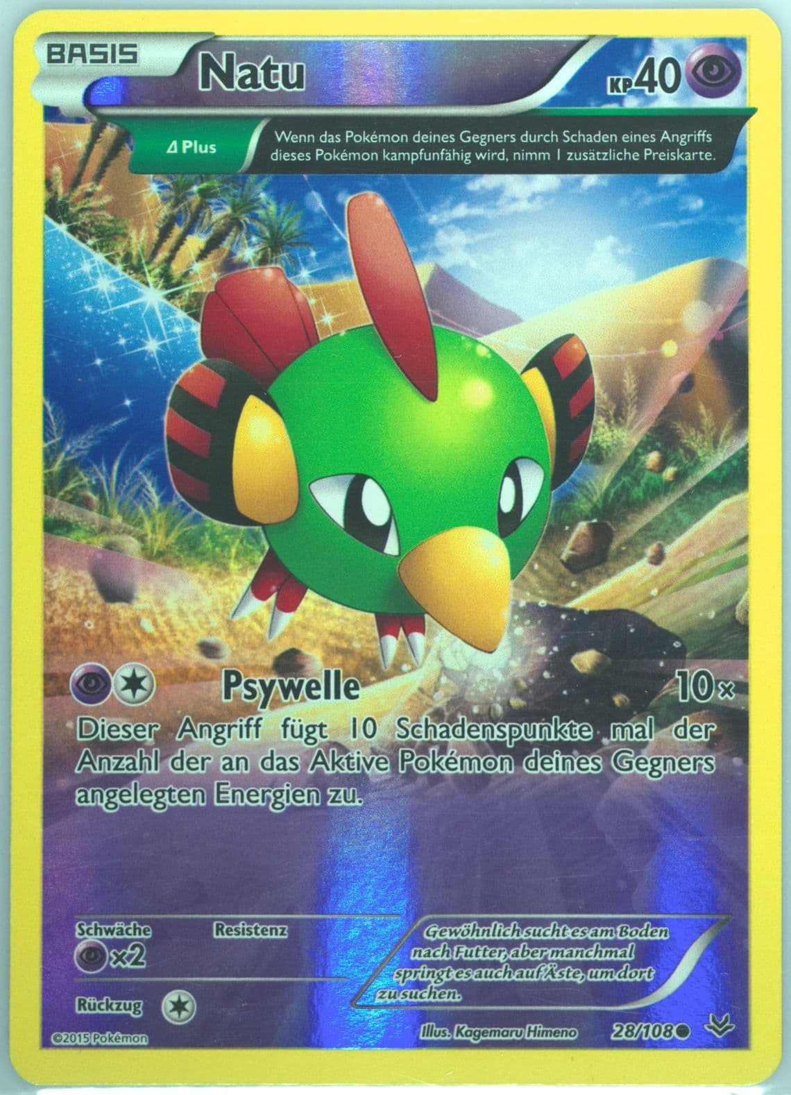 Natu-Reverse Foil German (28) 2015 Pokemon XY Roaring Skies