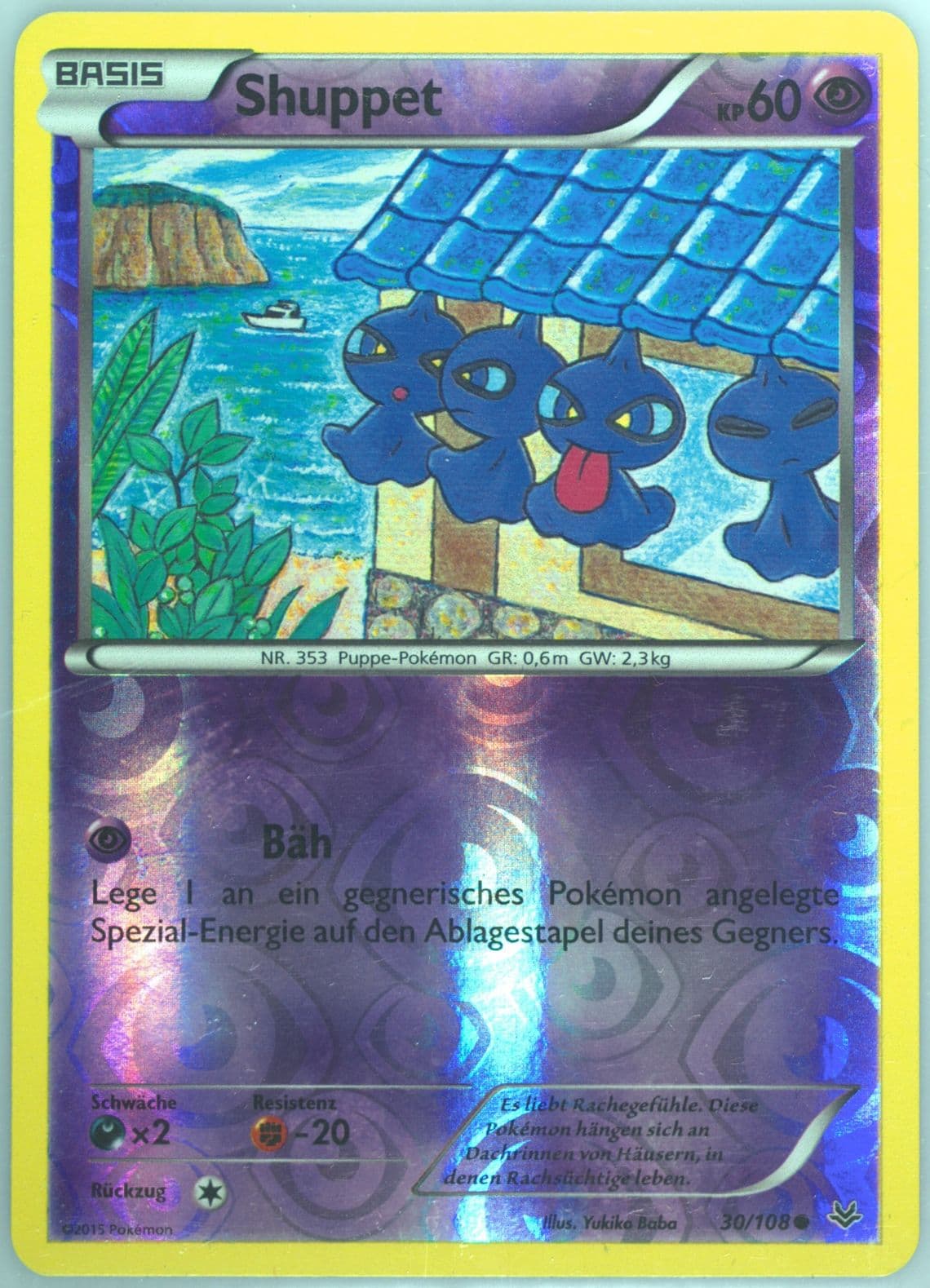 Shuppet-Reverse Foil German (30) 2015 Pokemon XY Roaring Skies