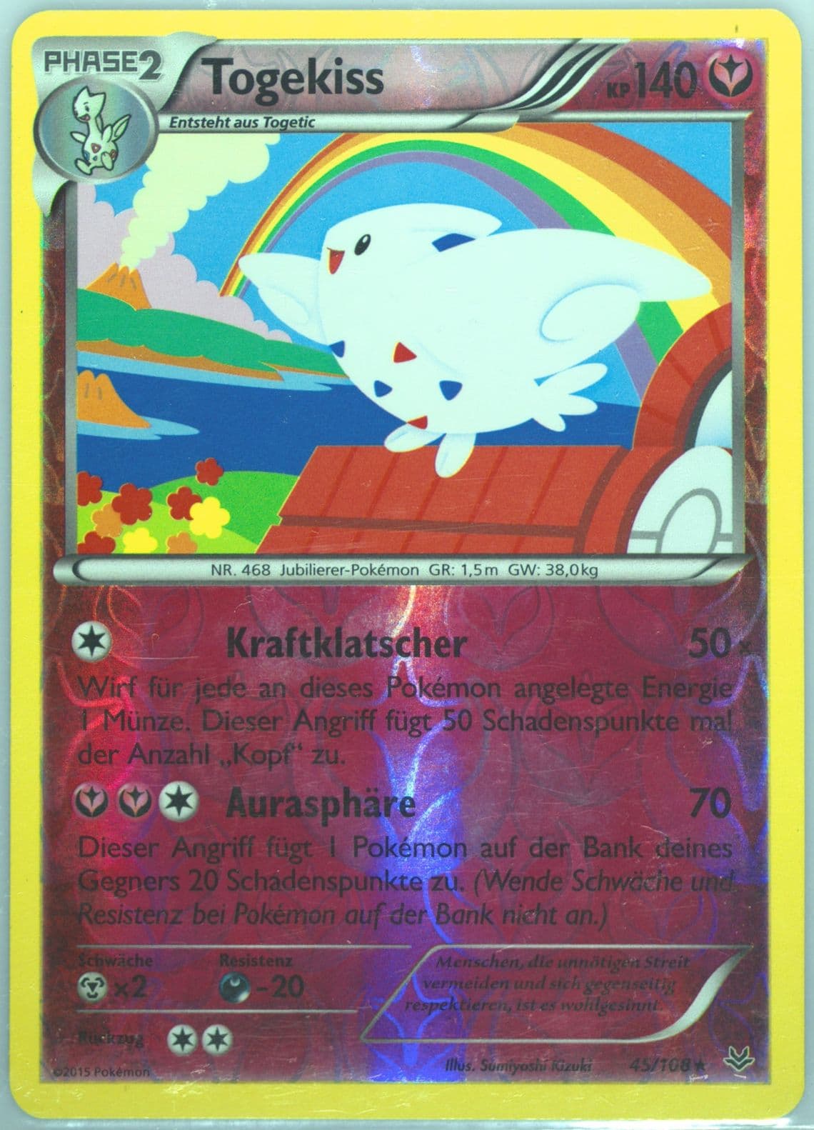 Togekiss-Reverse Foil German (45) 2015 Pokemon XY Roaring Skies