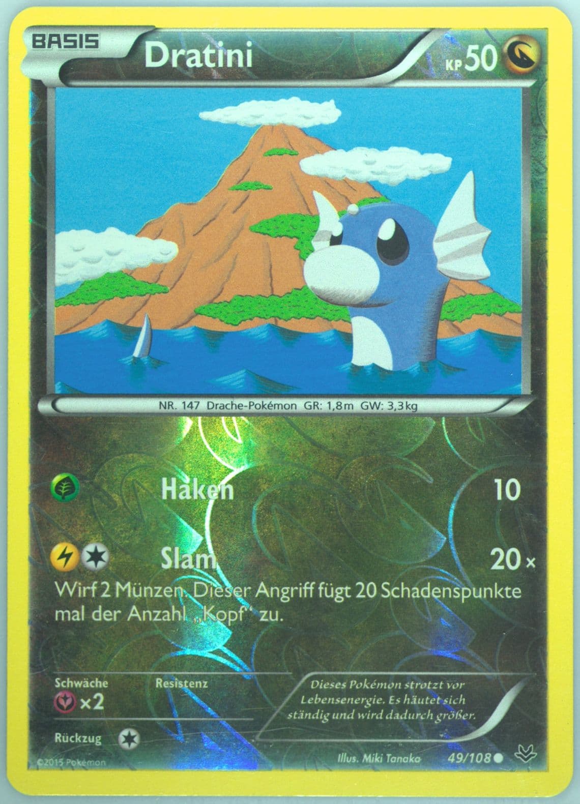 Dratini-Reverse Foil German (49) 2015 Pokemon XY Roaring Skies