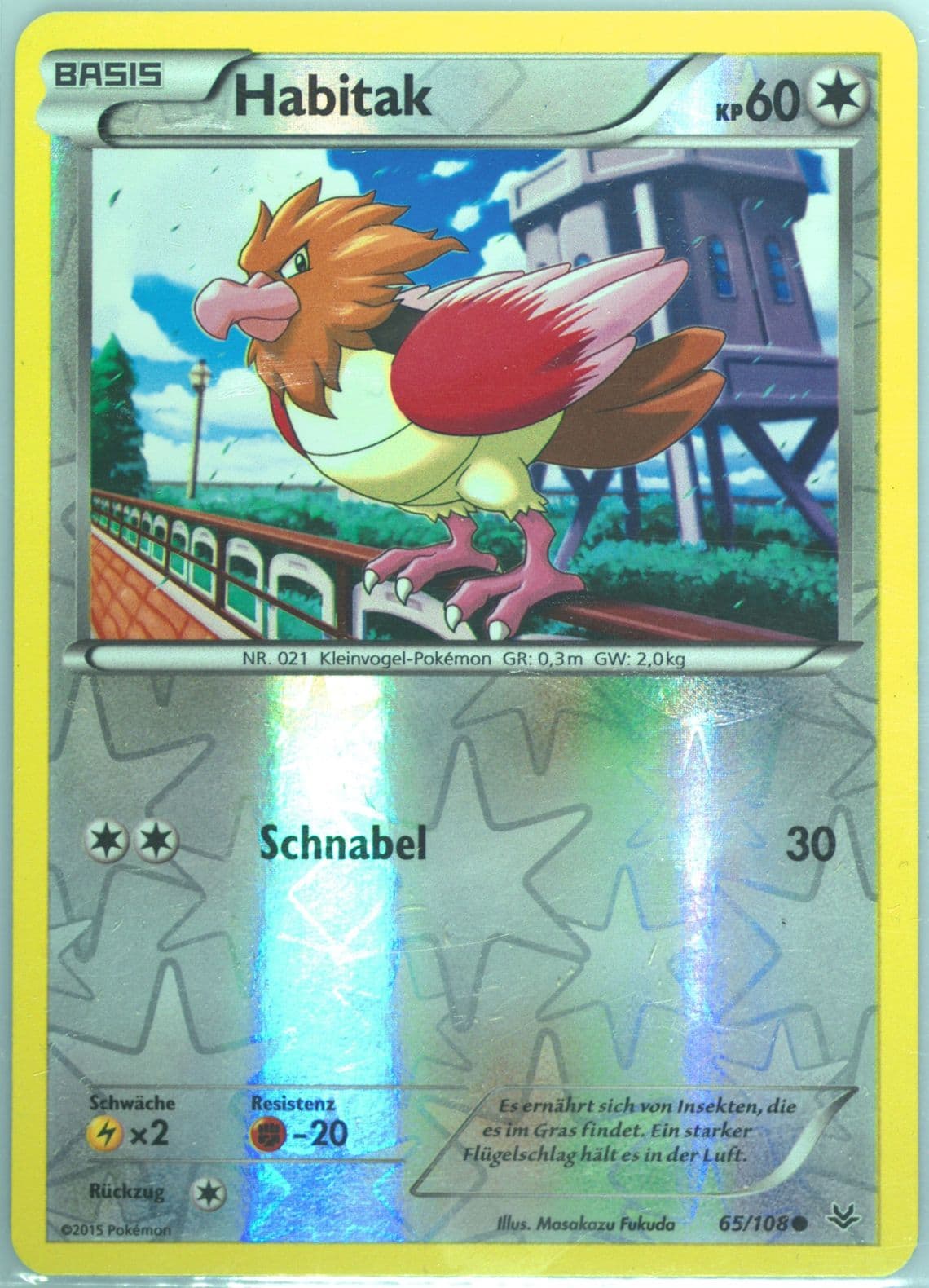 Habitak-Reverse Foil German (65) 2015 Pokemon XY Roaring Skies