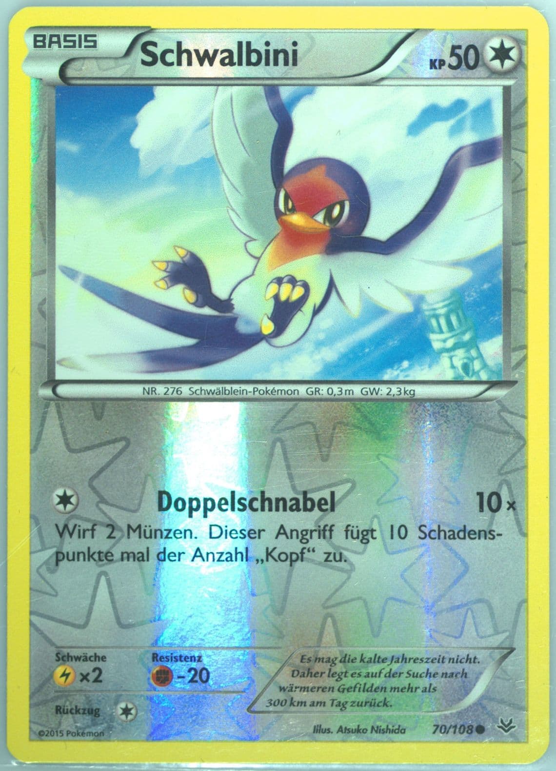 Schwalbini-Reverse Foil German (70) 2015 Pokemon XY Roaring Skies