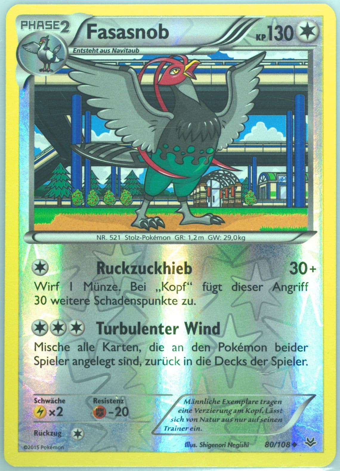 Fasasnob-Reverse Foil German (80) 2015 Pokemon XY Roaring Skies