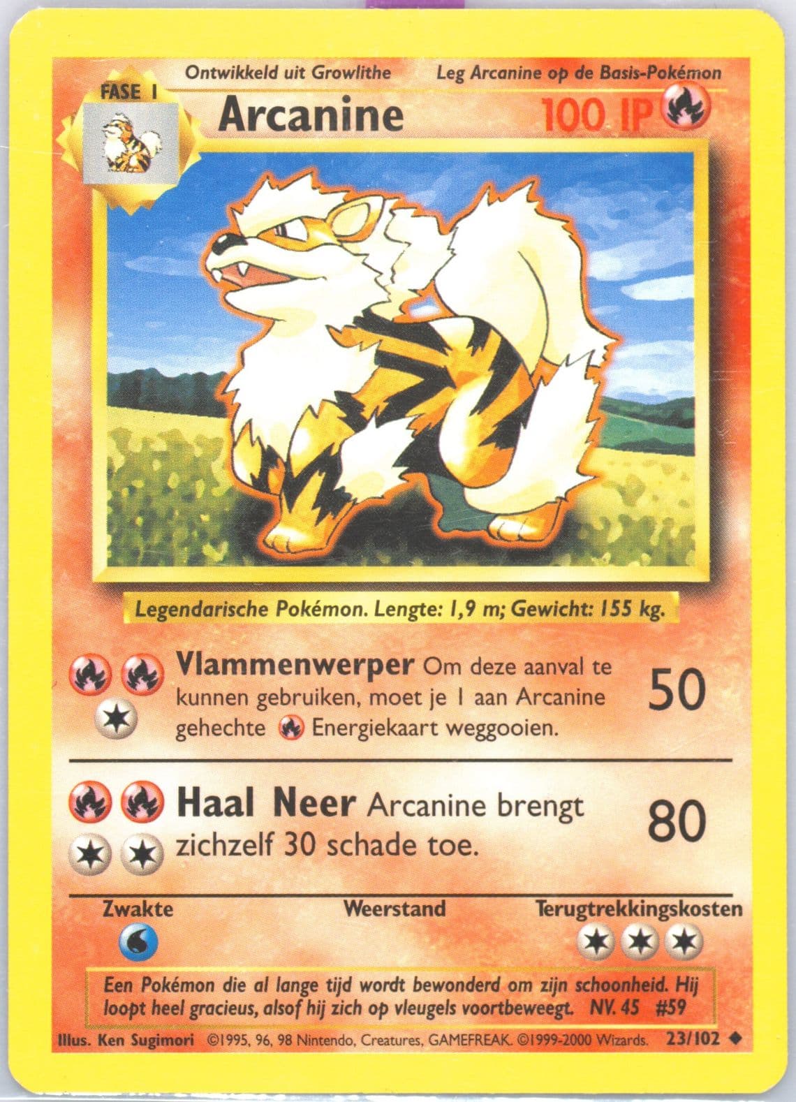 Arcanine (23) 1999 Pokemon Dutch