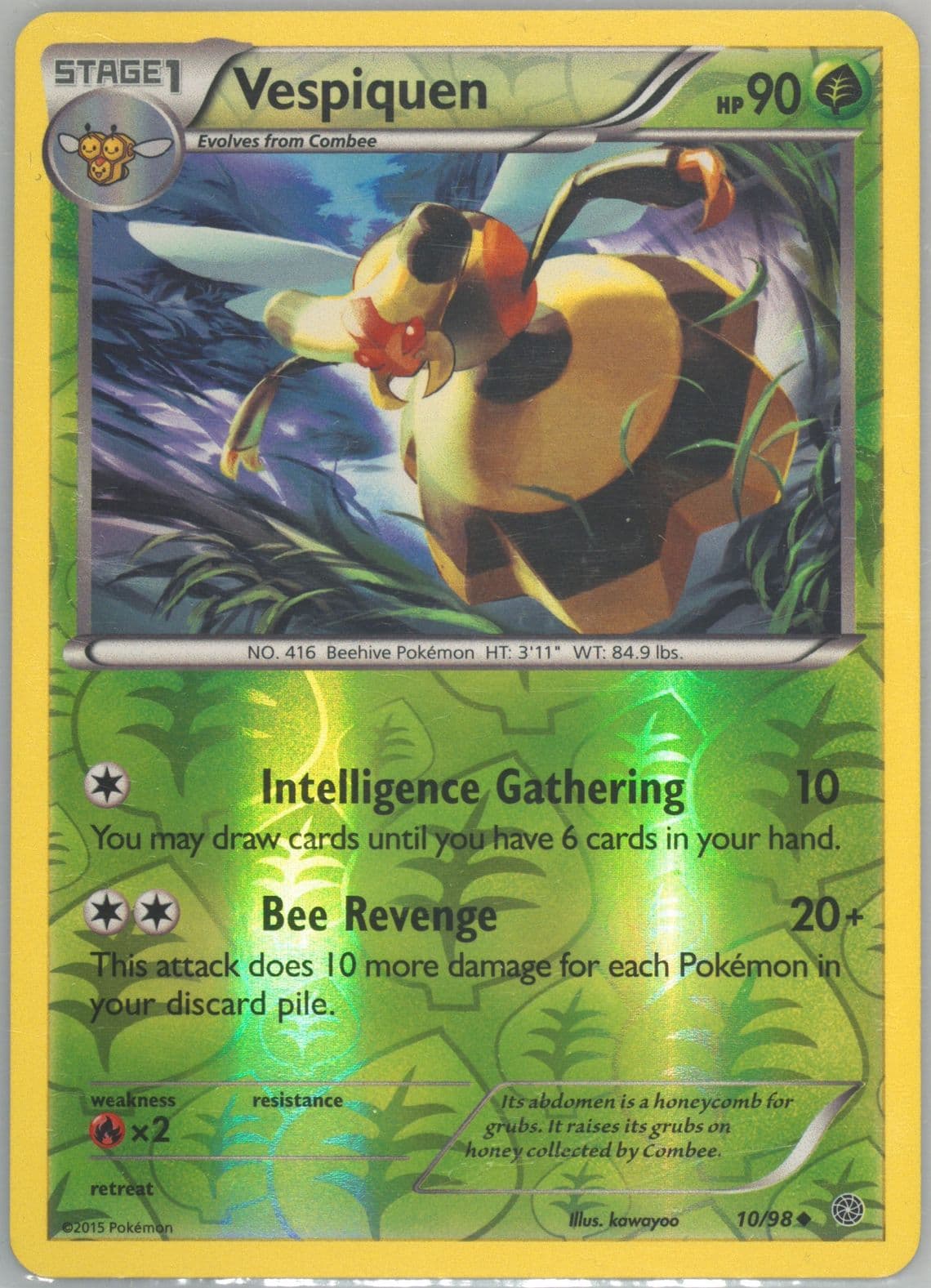 Vespiquen-Reverse Foil (10) 2015 Pokemon XY Ancient Origins