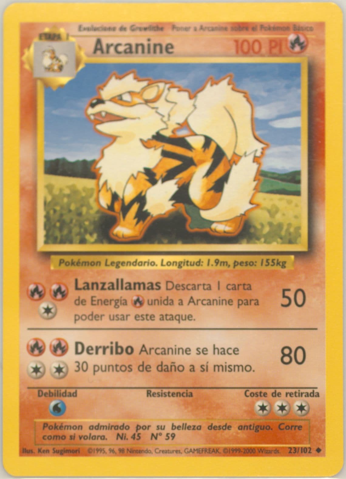 Arcanine (23) 1999 Pokemon Spanish