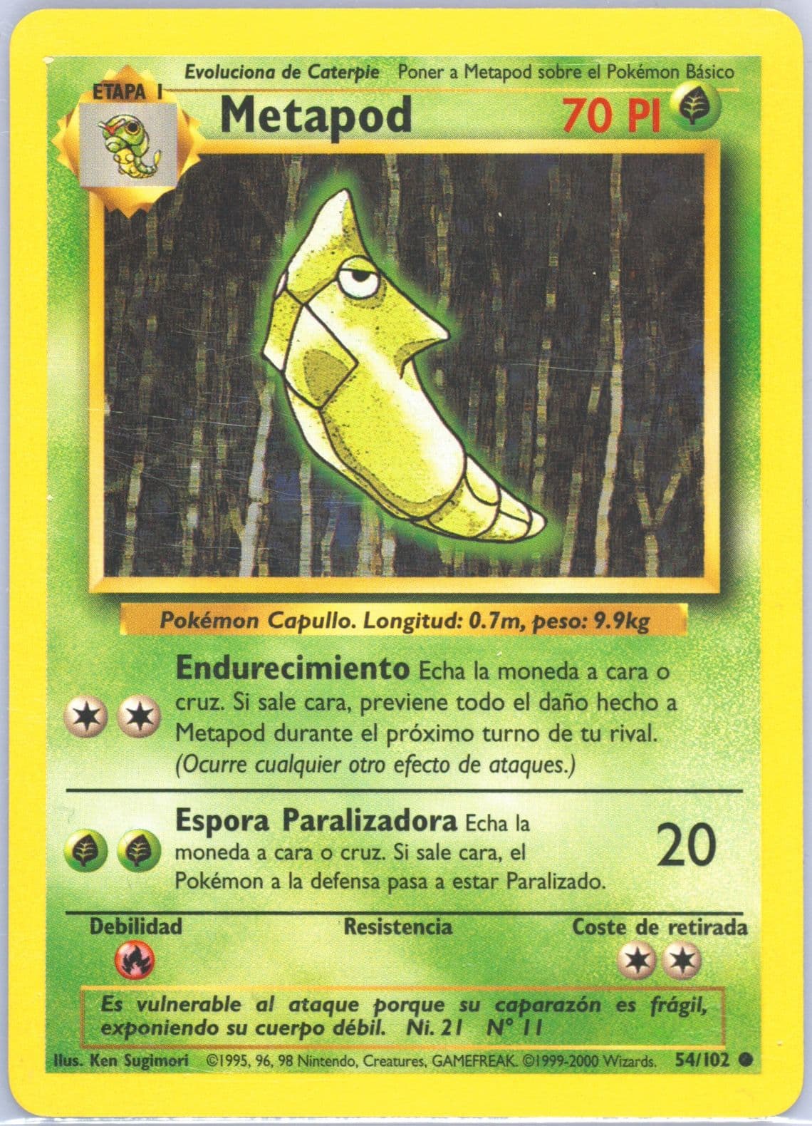 Metapod (54) 1999 Pokemon Spanish