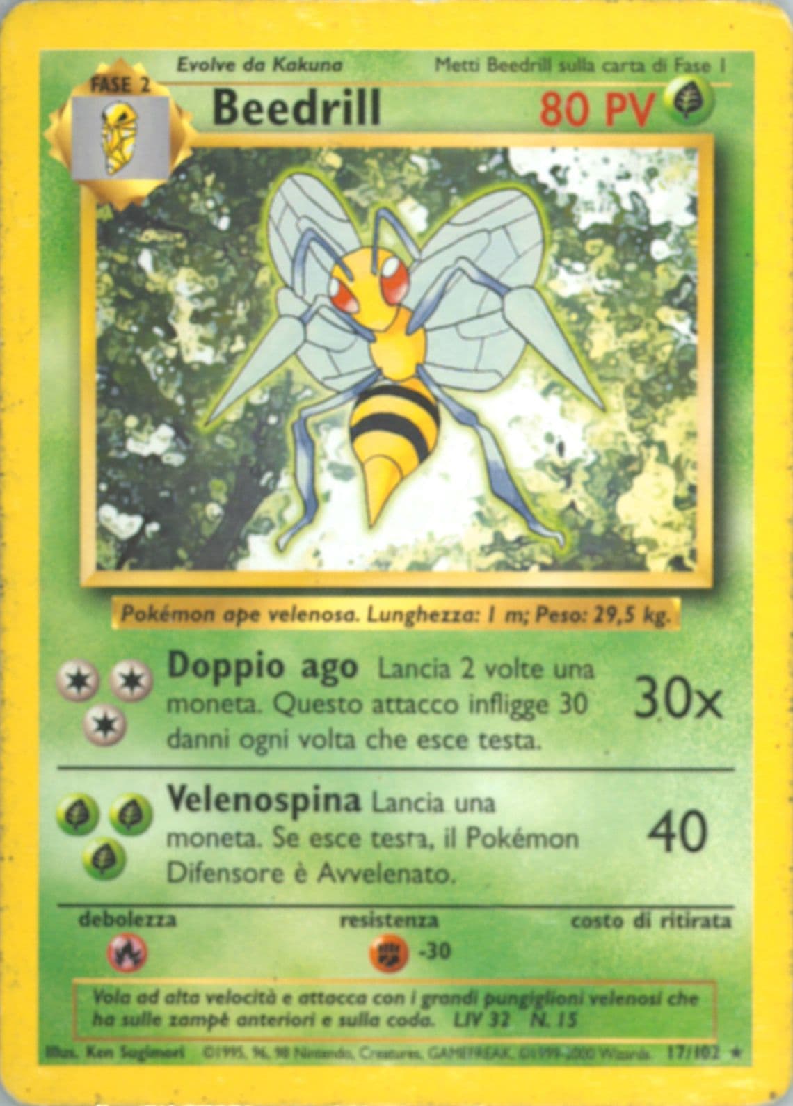 Beedrill Italian (17) 2000 Pokemon Game