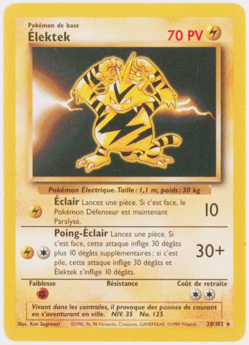Elektek (20) 1999 Pokemon French