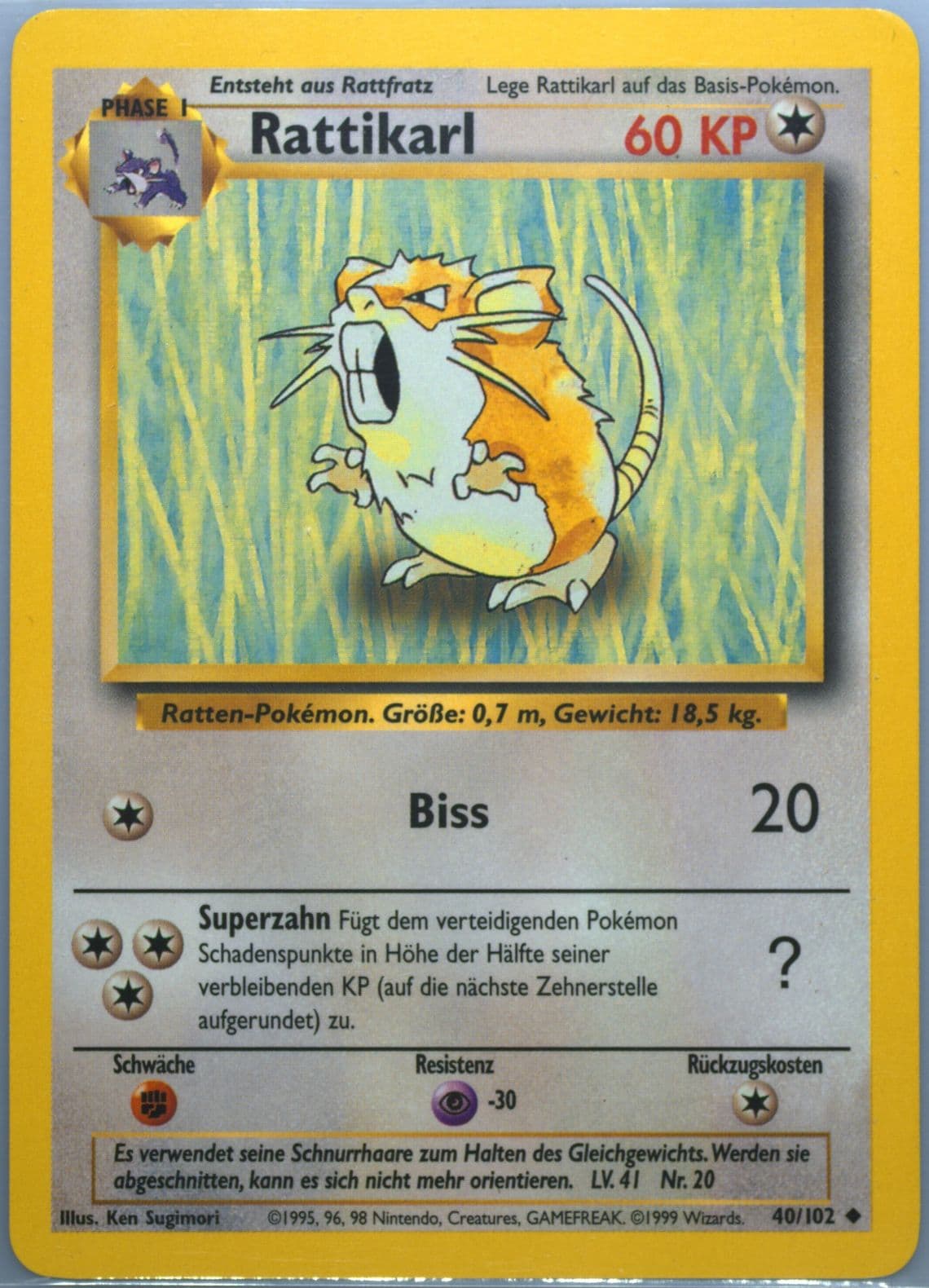 Rattikarl (40) 1999 Pokemon German