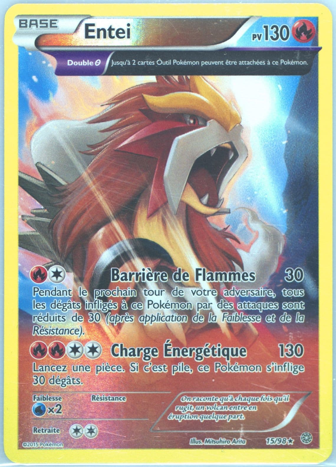Entei-Reverse Foil French (15) 2015 Pokemon XY Ancient Origins