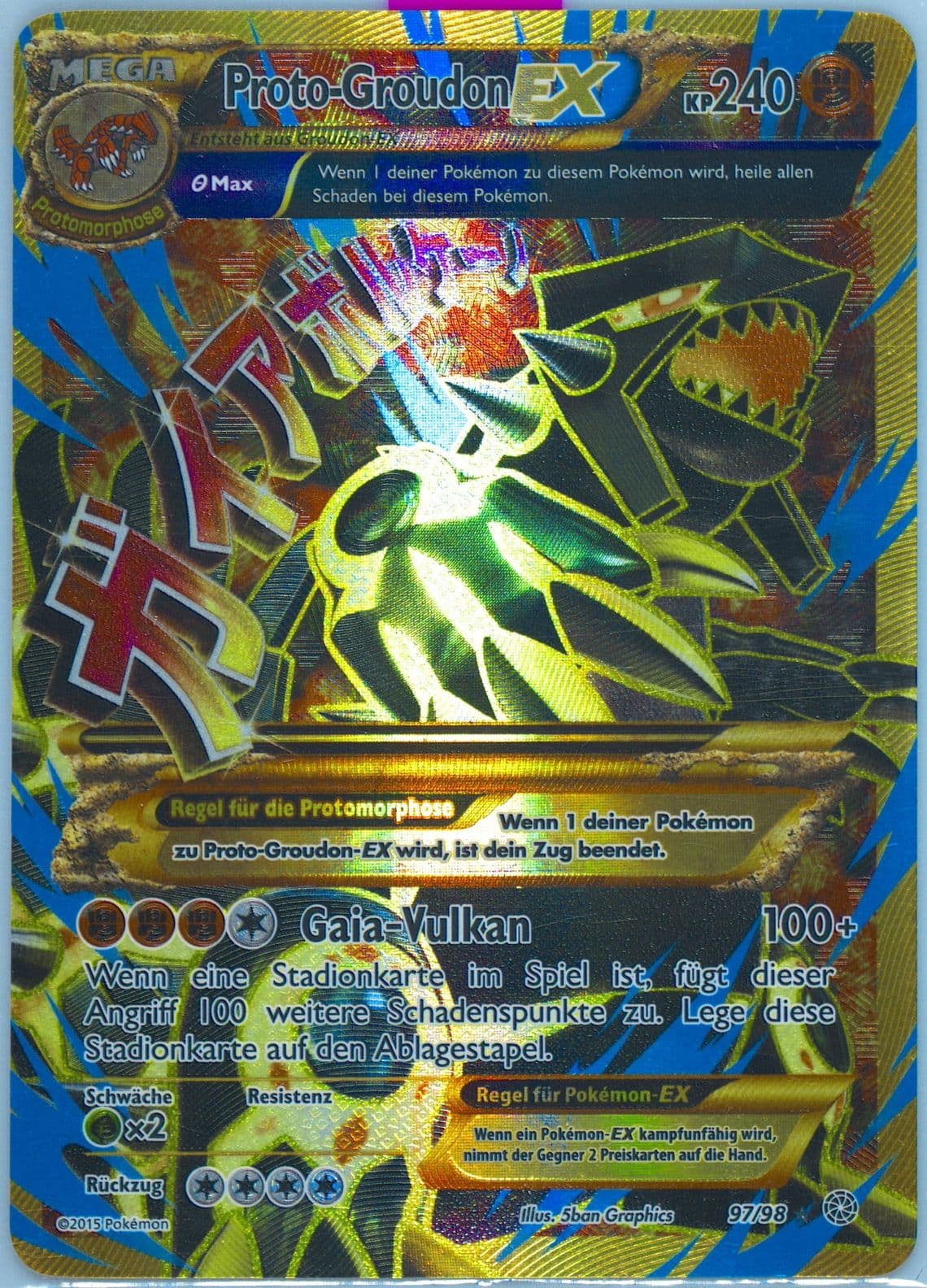 Full Art/Proto-Groudon EX German (97) 2015 Pokemon XY Ancient Origins