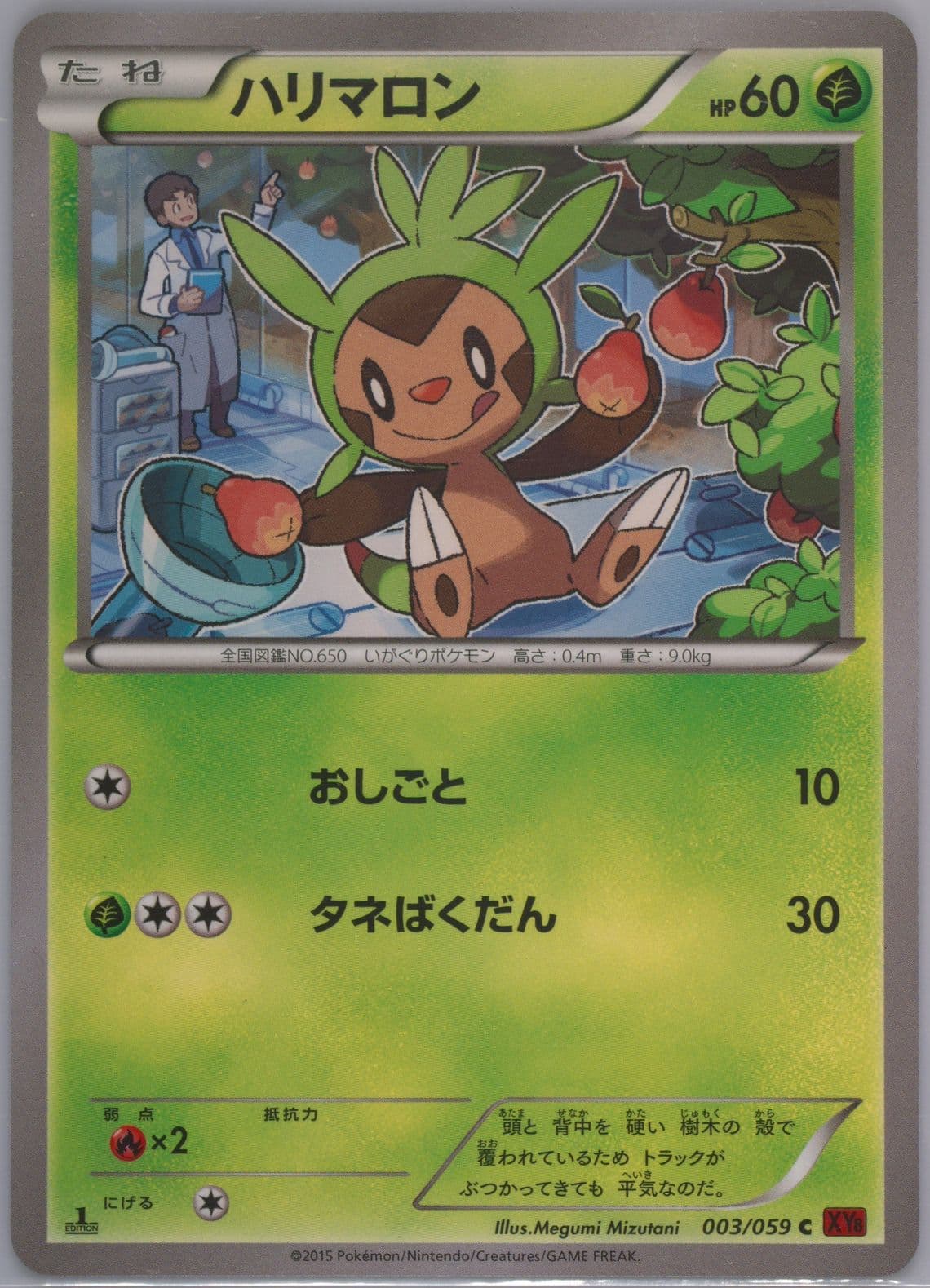 Chespin 1st Edition (003) 2015 Pokemon Japanese XY Red Flash