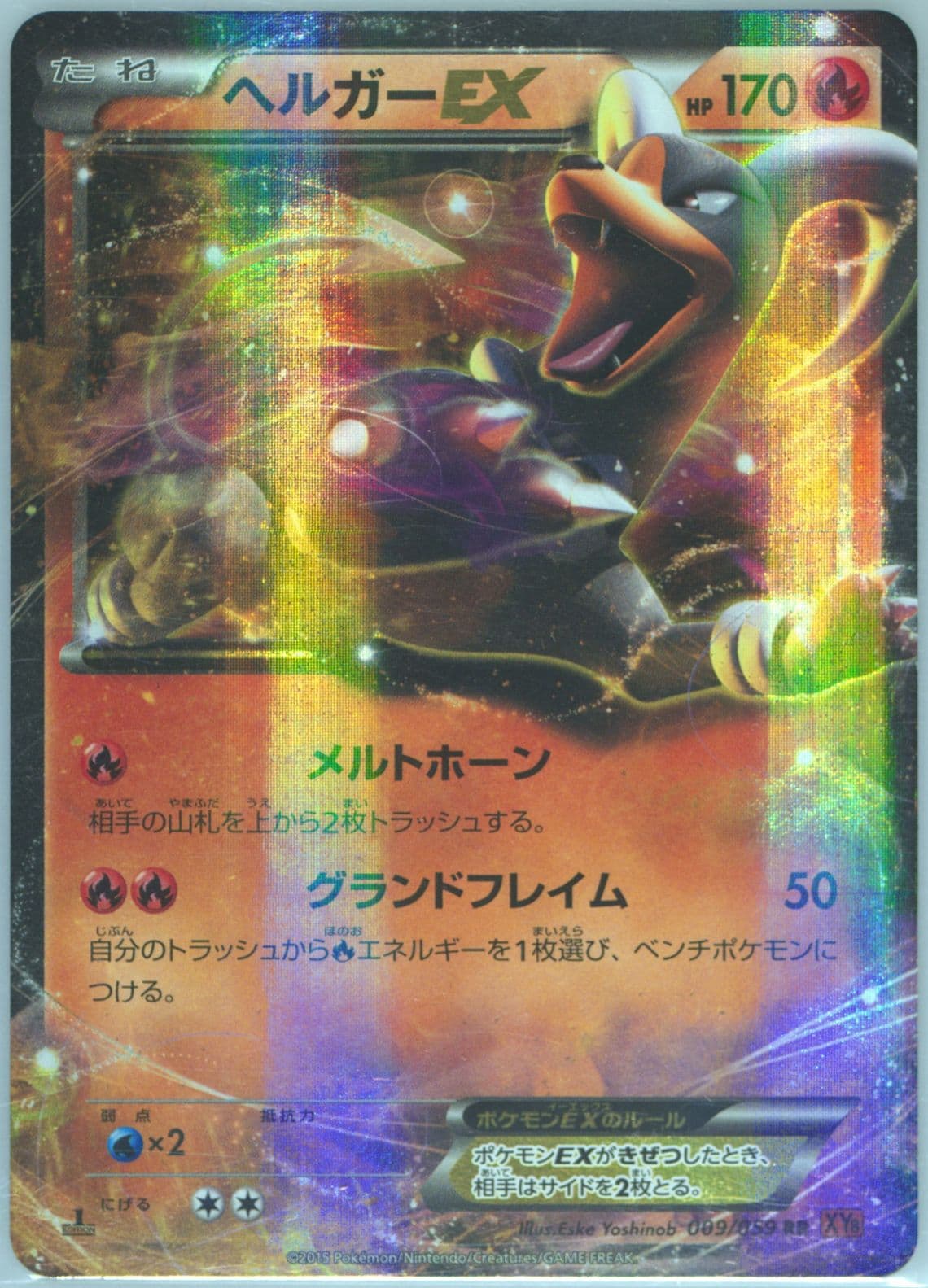 Houndoom EX (009) 2015 Pokemon Japanese XY Red Flash