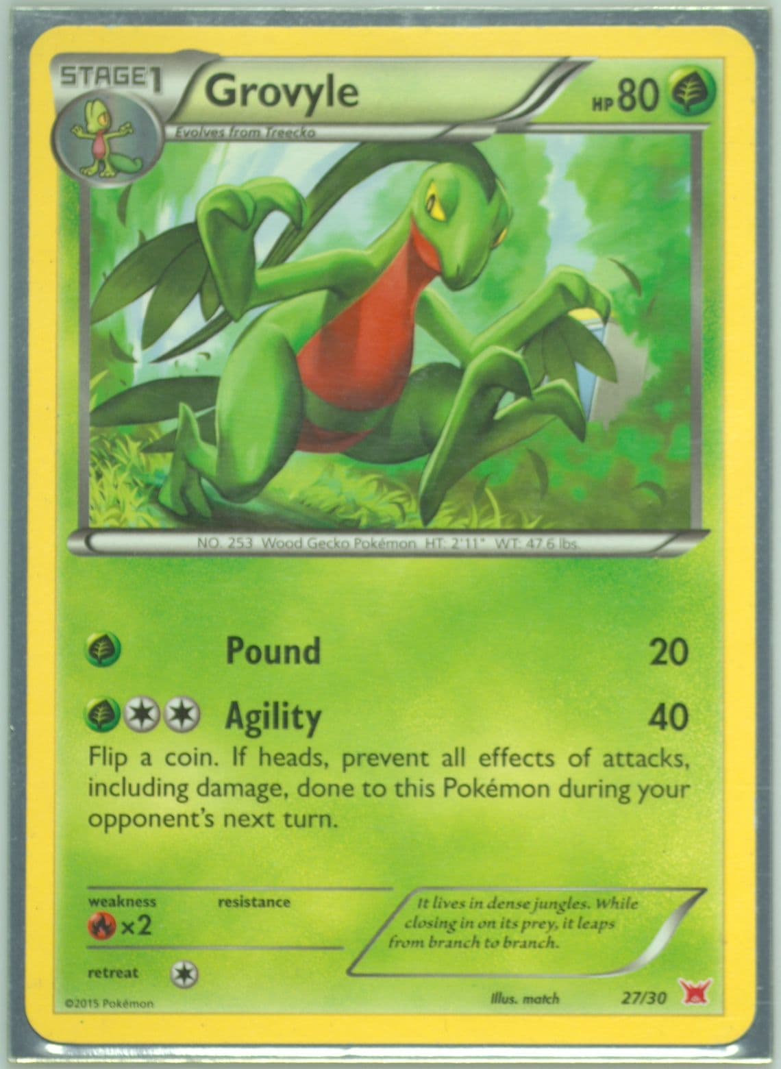 Grovyle (27) 2015 Pokemon XY Trainer Kit Latias Half Deck