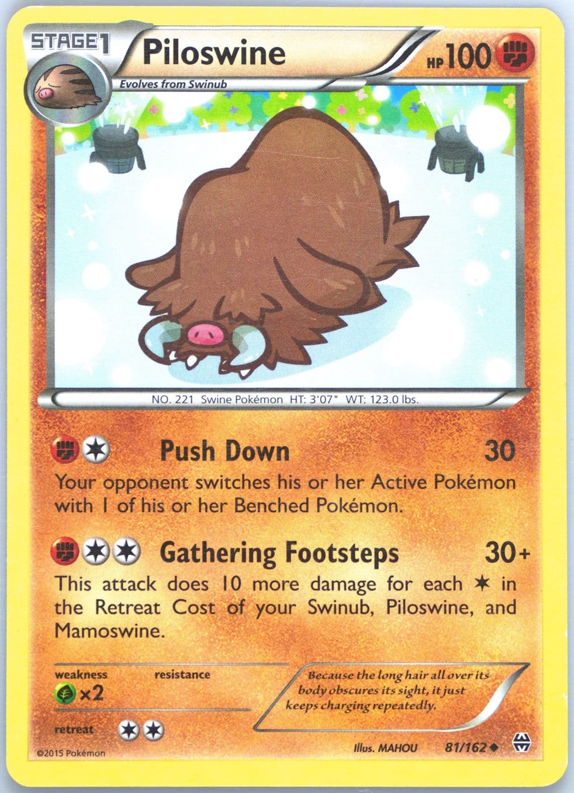 Piloswine (81) 2015 Pokemon XY Breakthrough