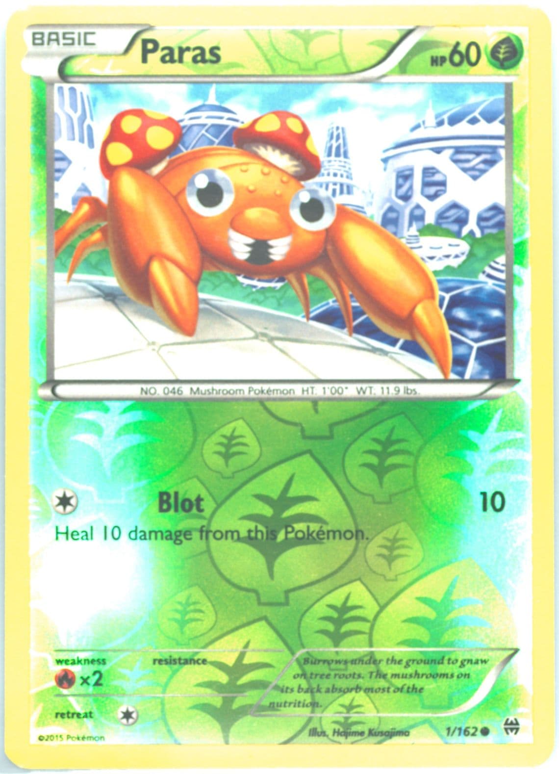 Paras-Reverse Foil (1) 2015 Pokemon XY Breakthrough