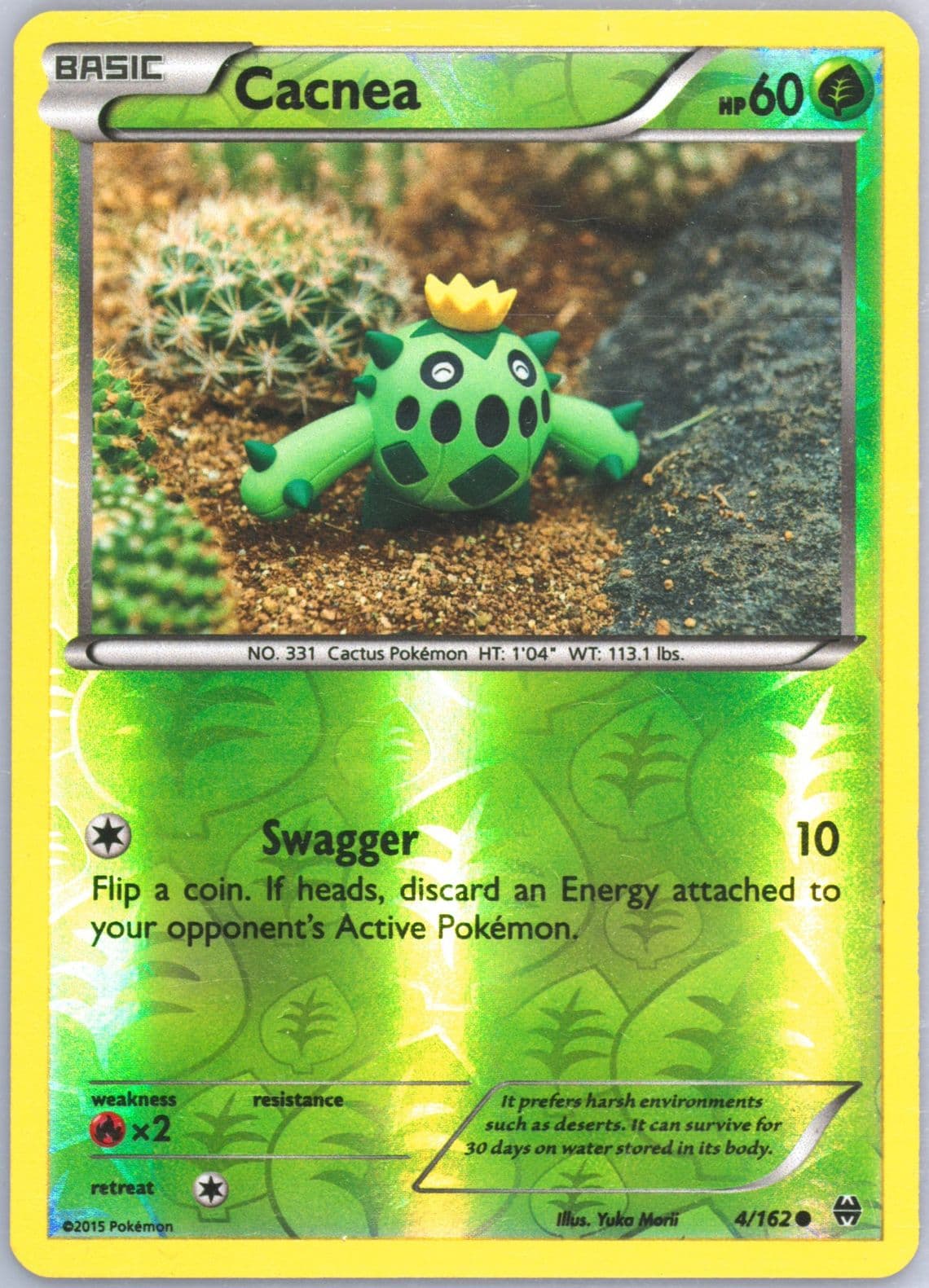 Cacnea-Reverse Foil (4) 2015 Pokemon XY Breakthrough