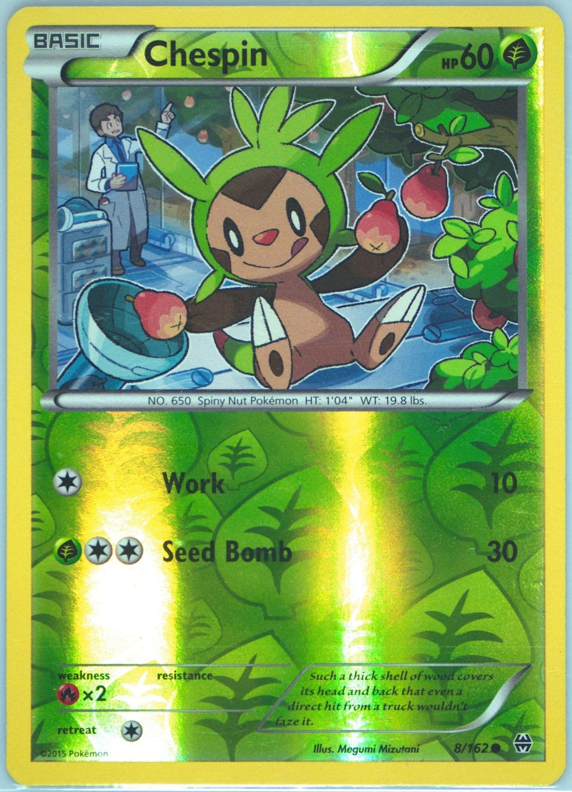 Chespin-Reverse Foil (8) 2015 Pokemon XY Breakthrough
