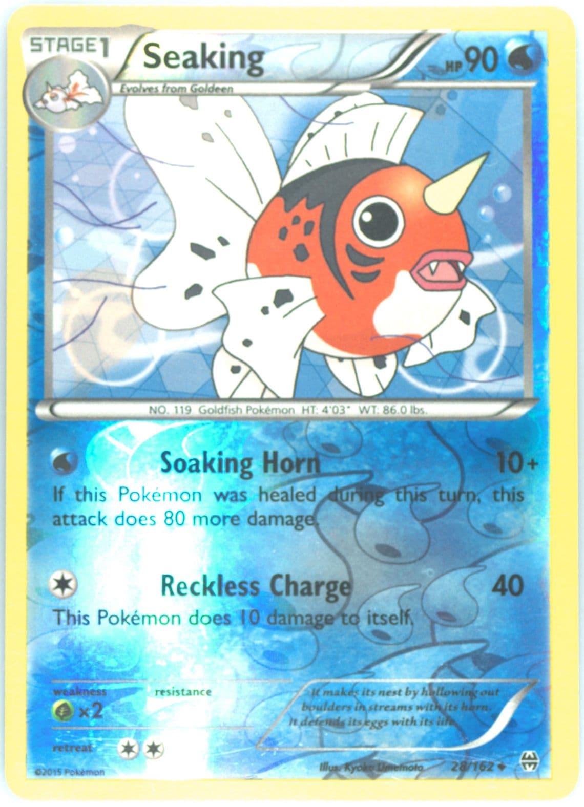 Seaking-Reverse Foil (28) 2015 Pokemon XY Breakthrough