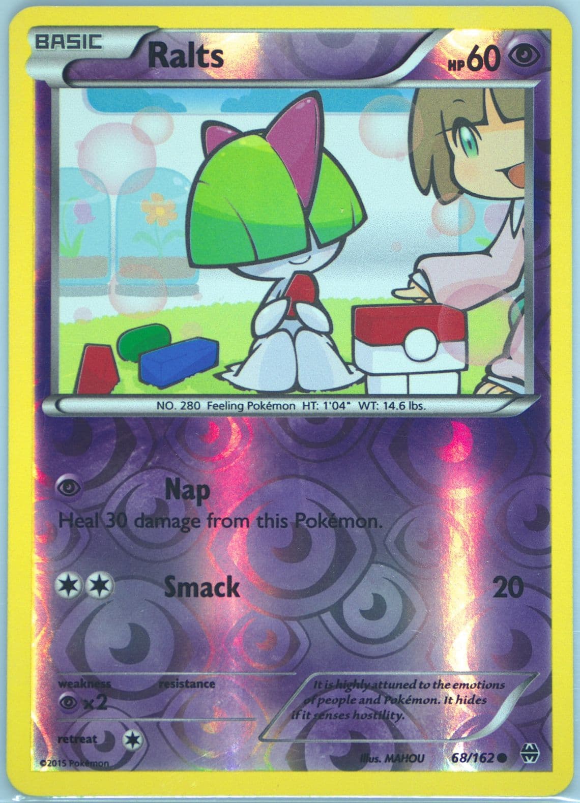Ralts-Reverse Foil (68) 2015 Pokemon XY Breakthrough