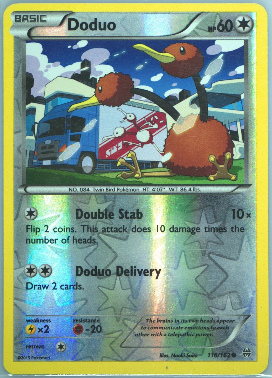 Doduo-Reverse Foil (116) 2015 Pokemon XY Breakthrough