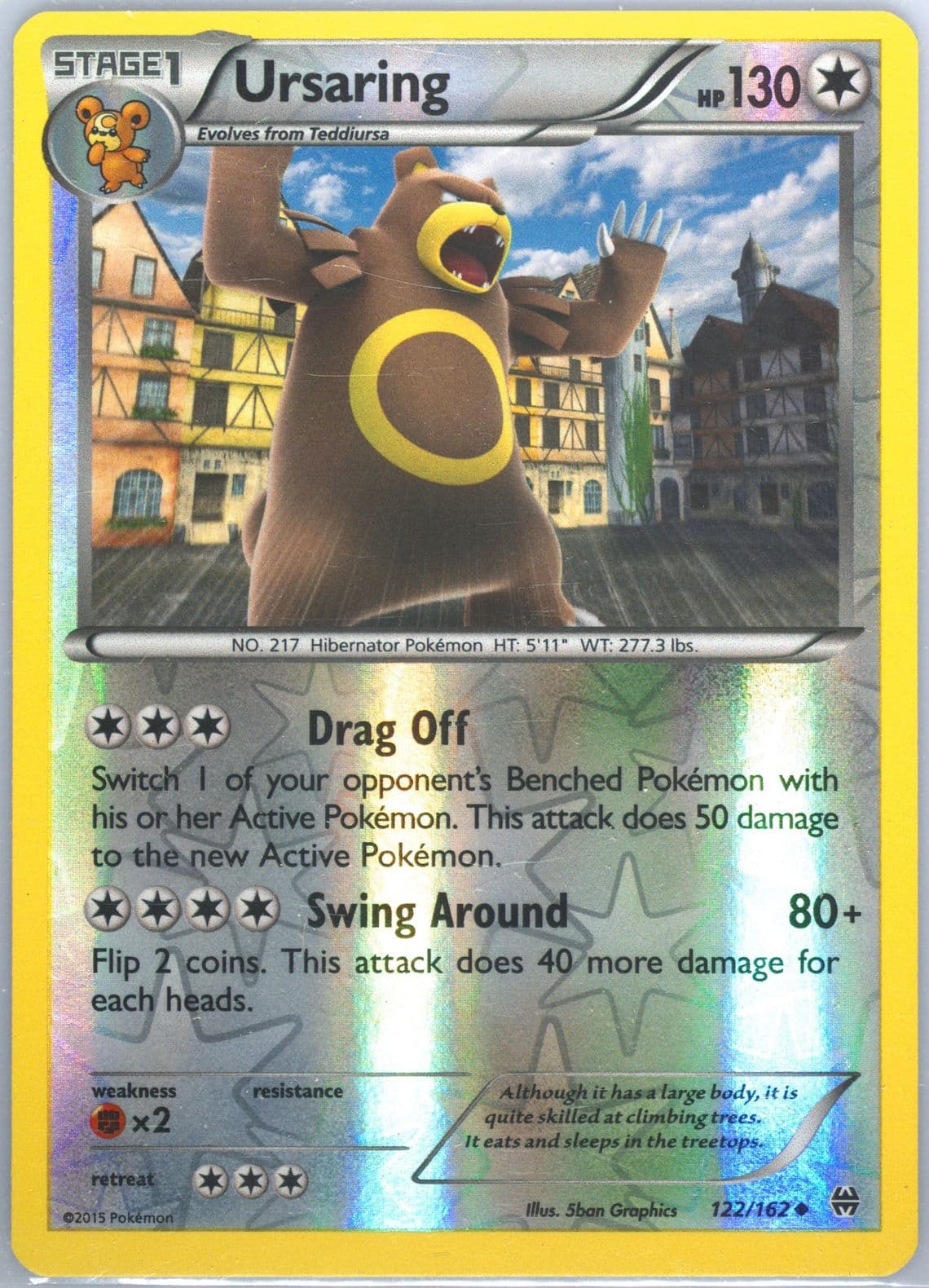Ursaring-Reverse Foil (122) 2015 Pokemon XY Breakthrough