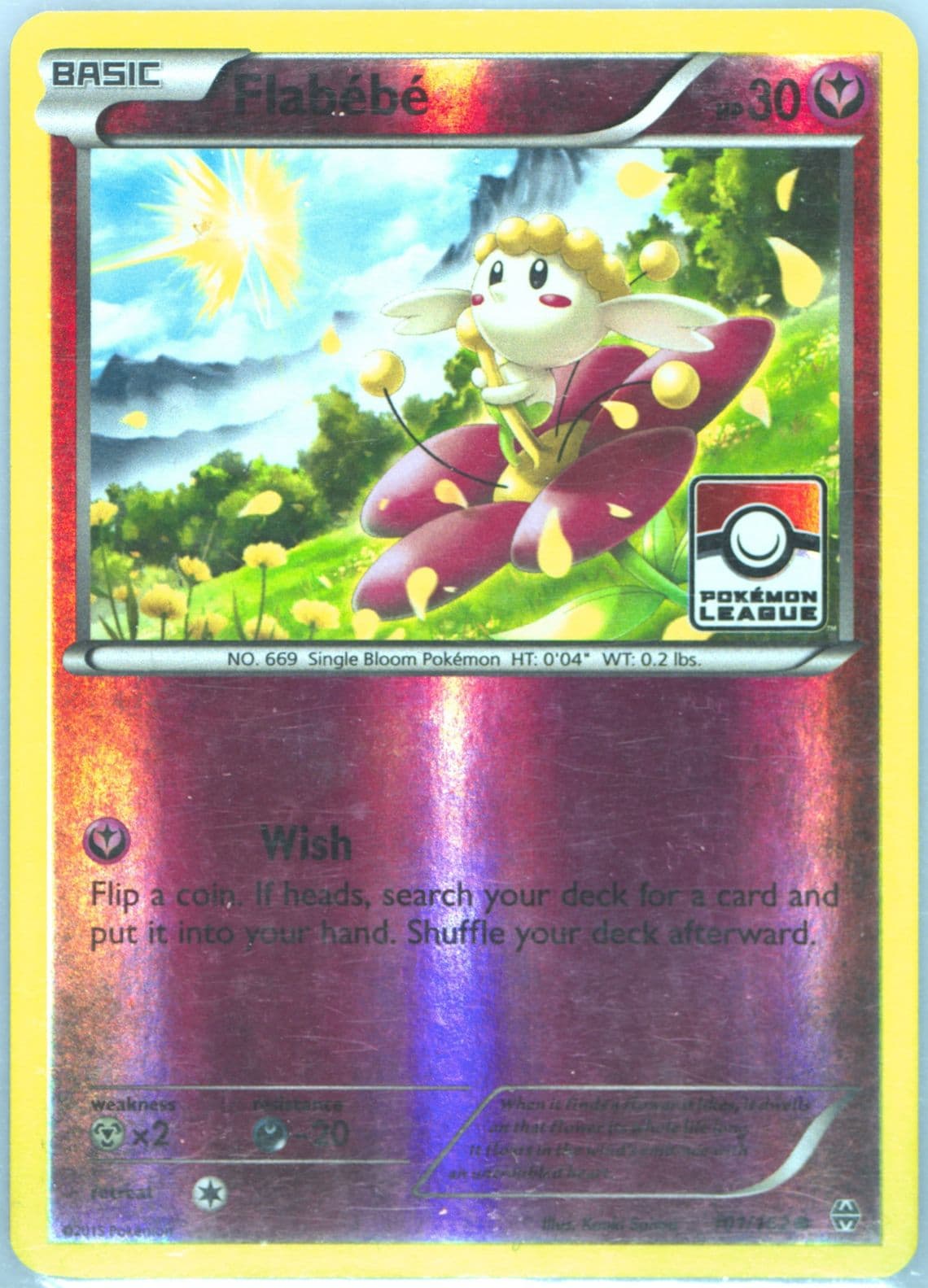 Flabebe-Reverse Foil Pokemon League (101) 2015 Pokemon XY Breakthrough