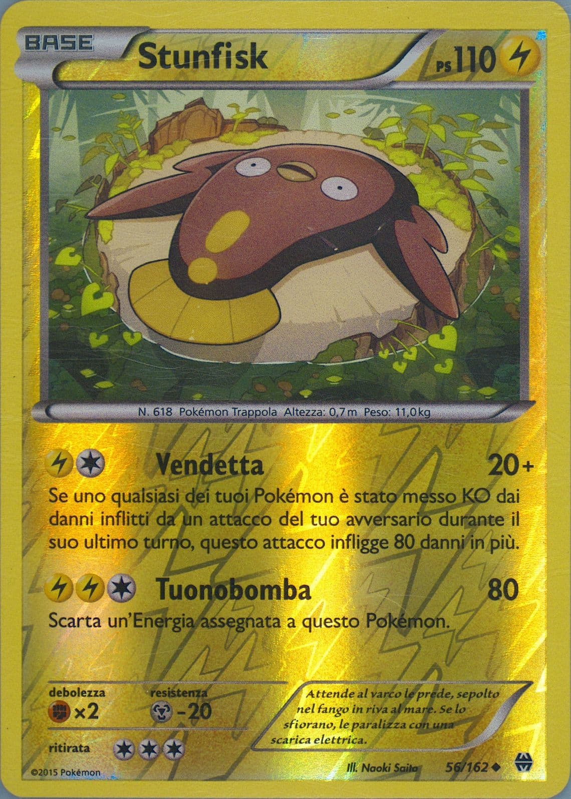 Stunfisk-Reverse Foil Italian (56) 2015 Pokemon XY Breakthrough
