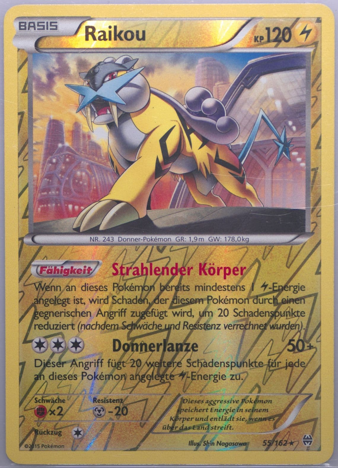 Raikou-Reverse Foil German (55) 2015 Pokemon XY Breakthrough