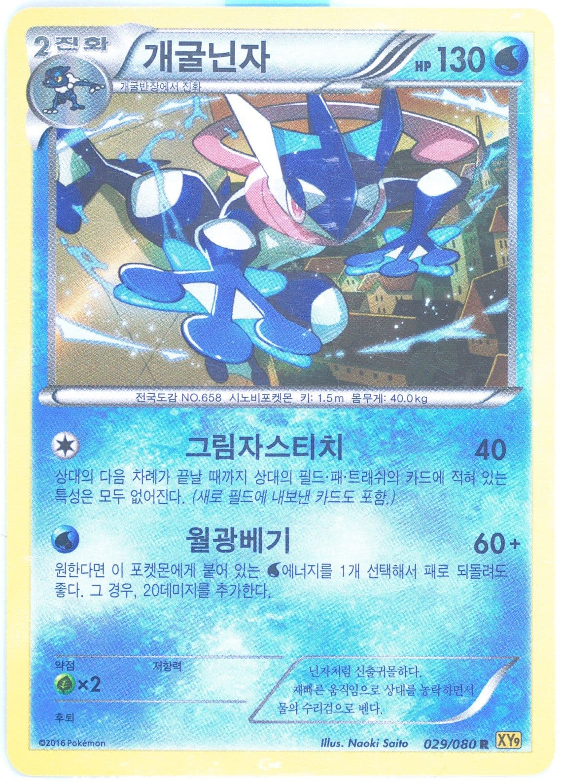 Greninja-Holo (029) 2016 Pokemon Korean XY Rage of the Broken Heavens