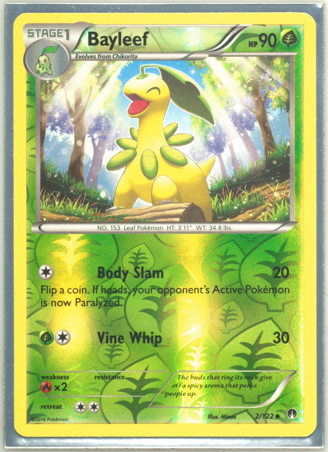 Bayleef-Reverse Foil (2) 2016 Pokemon XY Breakpoint