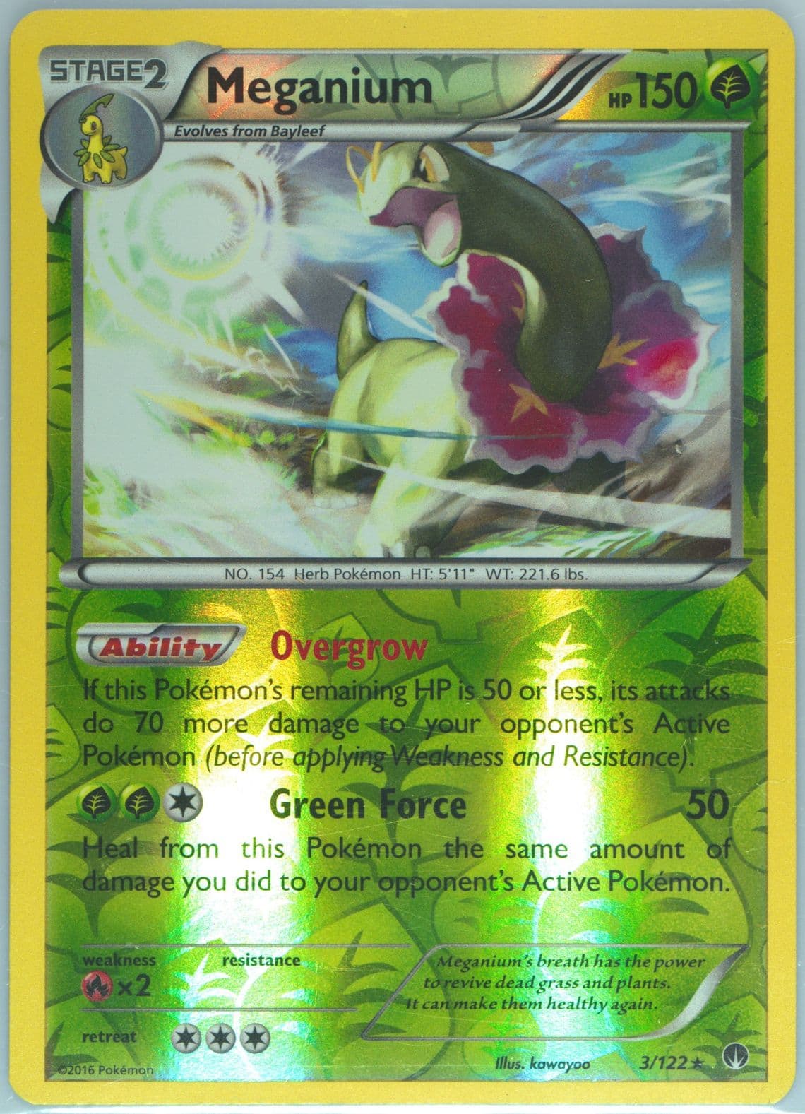 Meganium-Reverse Foil (3) 2016 Pokemon XY Breakpoint