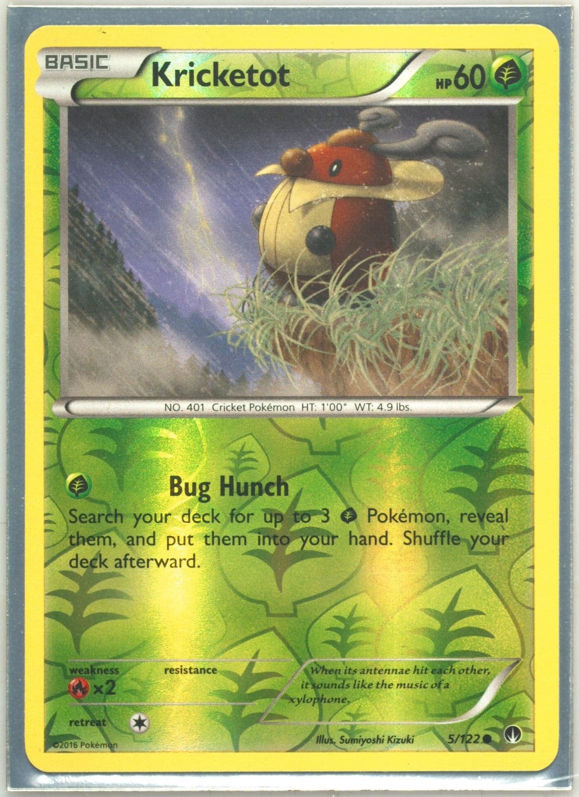 Kricketot-Reverse Foil (5) 2016 Pokemon XY Breakpoint