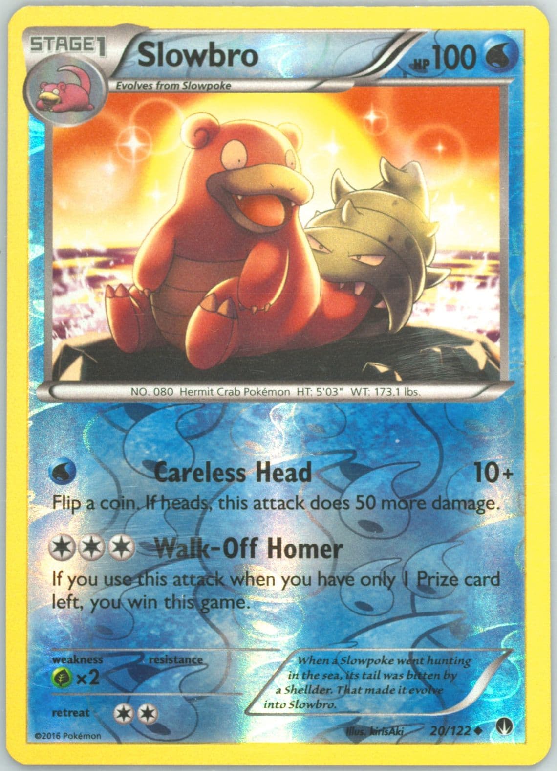 Slowbro-Reverse Foil (20) 2016 Pokemon XY Breakpoint