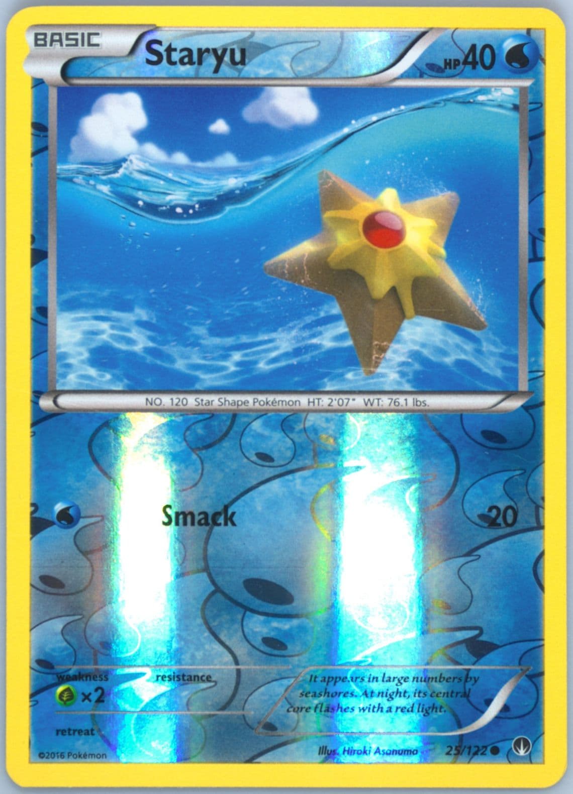 Staryu-Reverse Foil (25) 2016 Pokemon XY Breakpoint