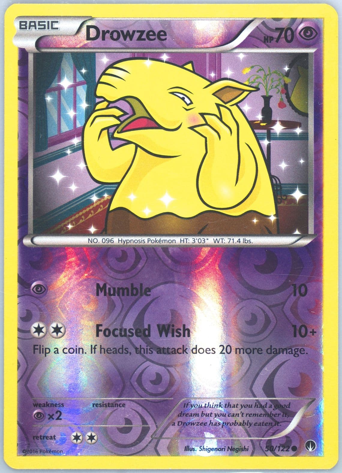 Drowzee-Reverse Foil (50) 2016 Pokemon XY Breakpoint