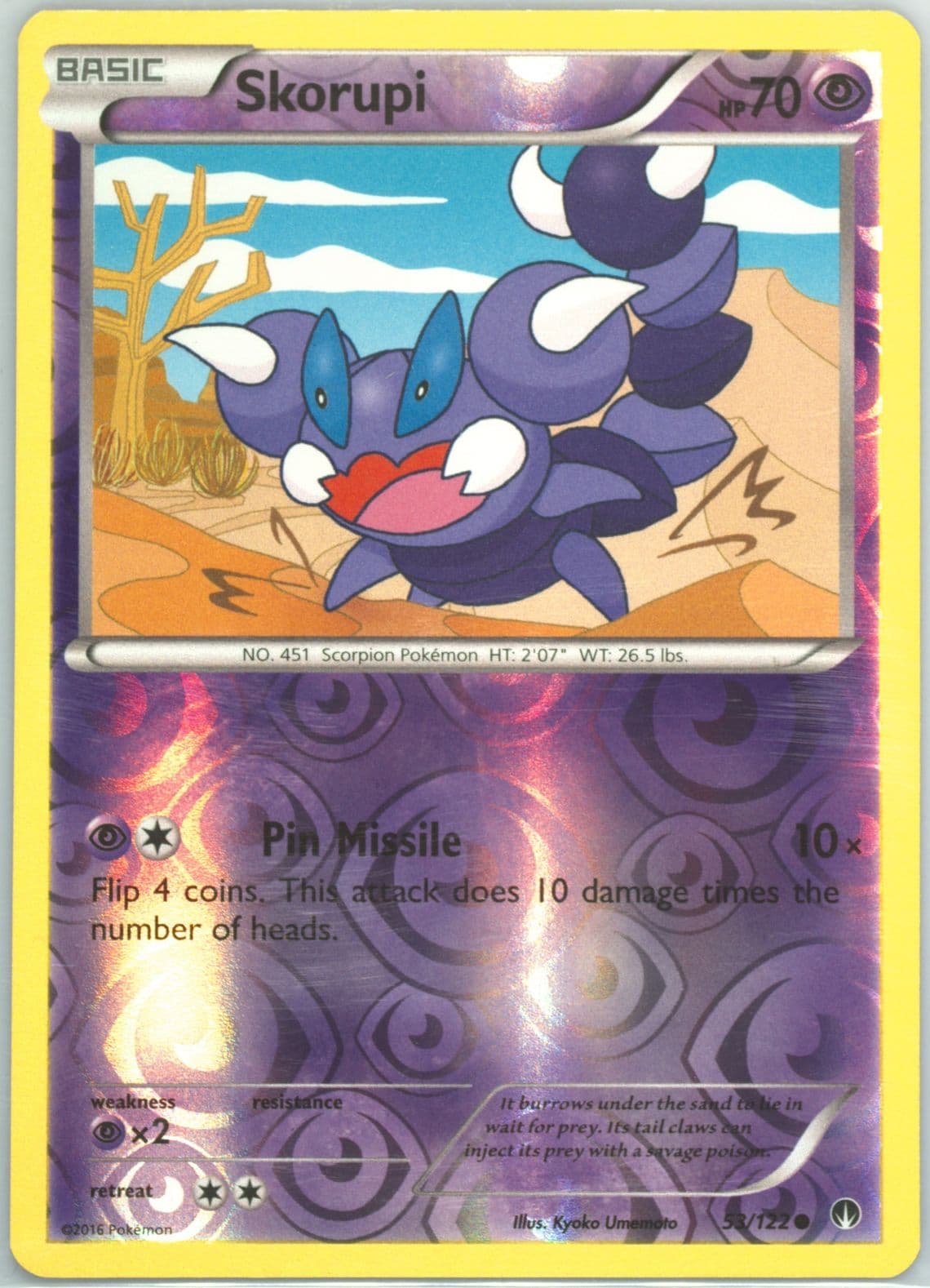 Skorupi-Reverse Foil (53) 2016 Pokemon XY Breakpoint