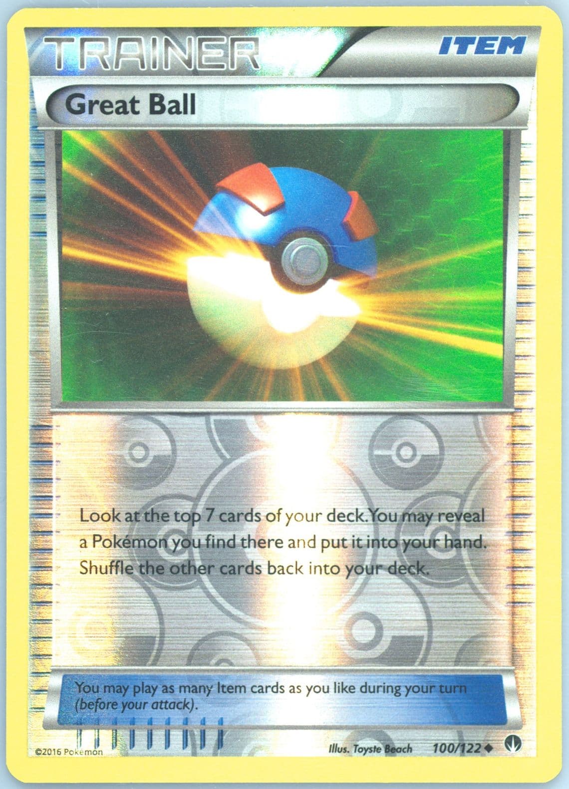Great Ball-Reverse Foil (100) 2016 Pokemon XY Breakpoint