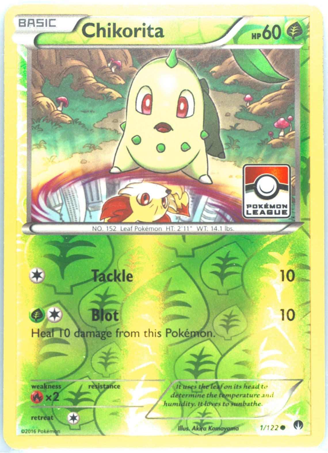 Chikorita-Reverse Foil Pokemon League (1) 2016 Pokemon XY Breakpoint