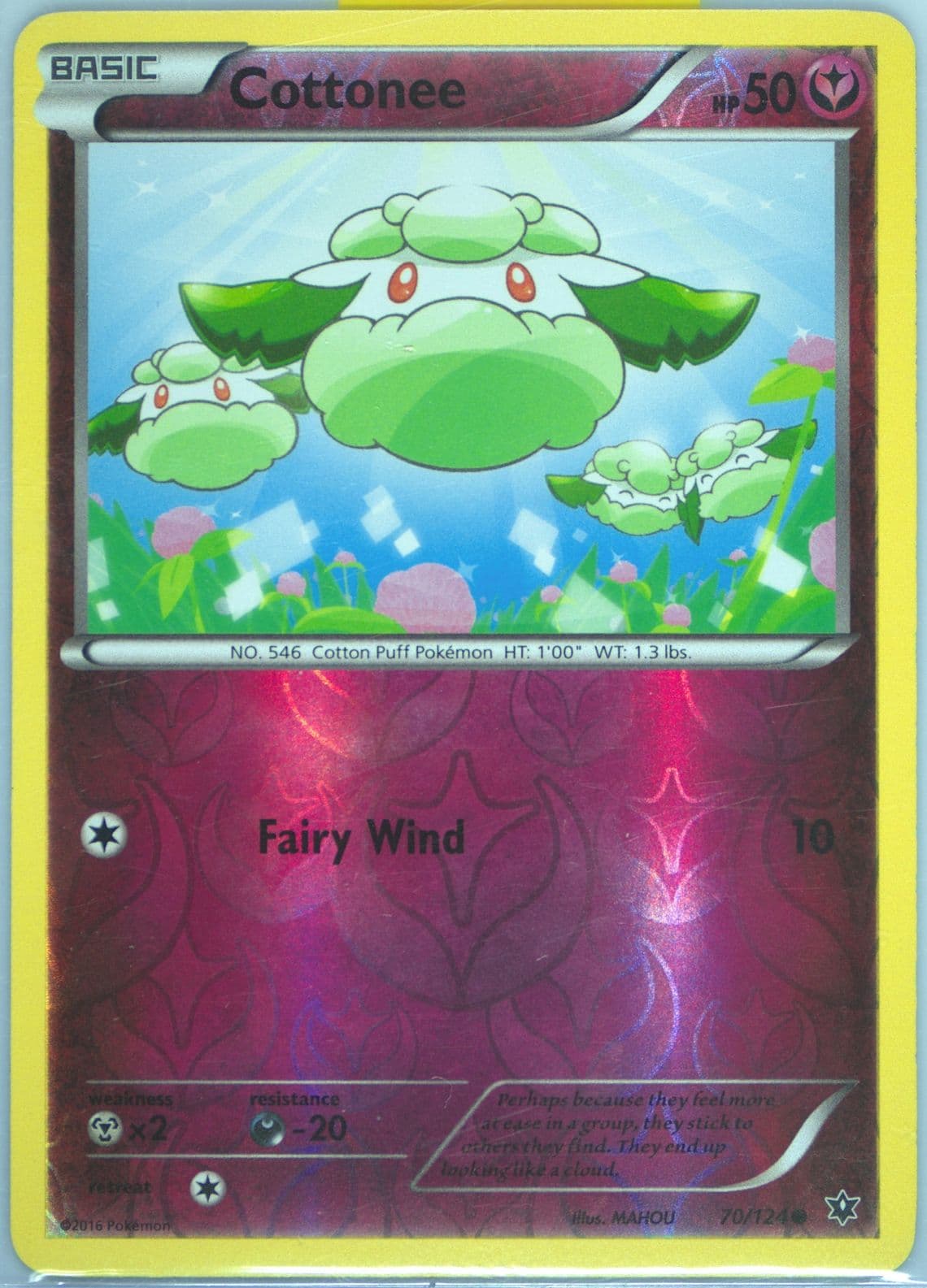 Cottonee-Reverse Foil (70) 2016 Pokemon XY Fates Collide