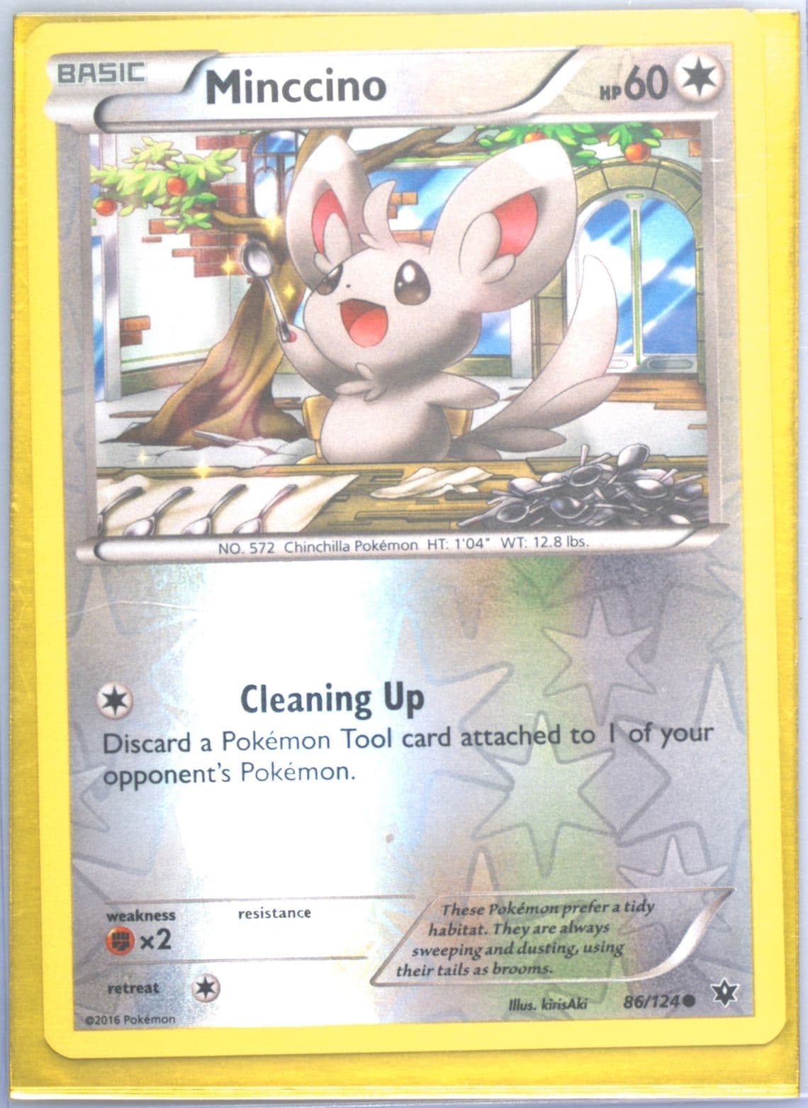 Minccino-Reverse Foil (86) 2016 Pokemon XY Fates Collide